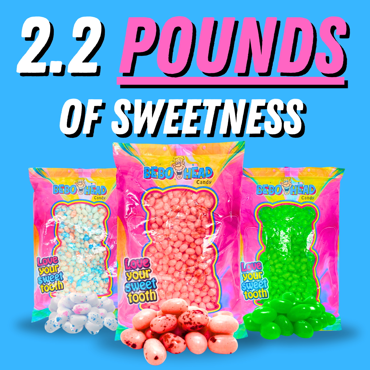 Raspberry Jelly Beans - 2.2 Pounds
