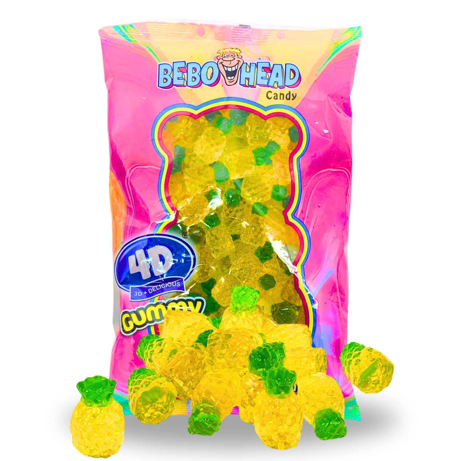 4D Gummy Pineapples- 2.2 Pounds