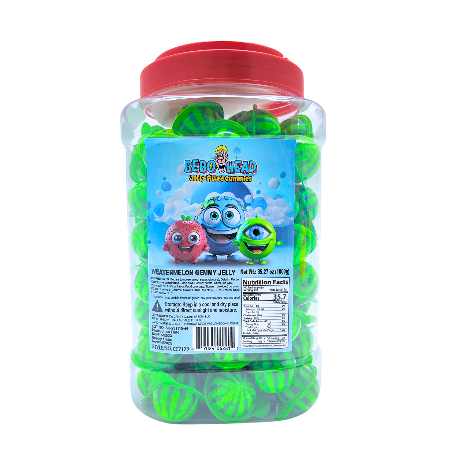 Watermelon Gummy Jelly Balls - 2.2 Pounds