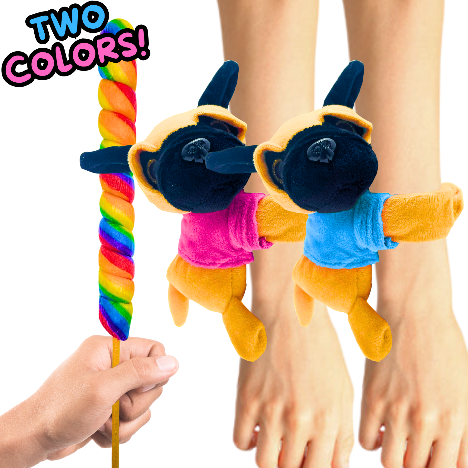 Pug Slap Bracelet With Lollipop