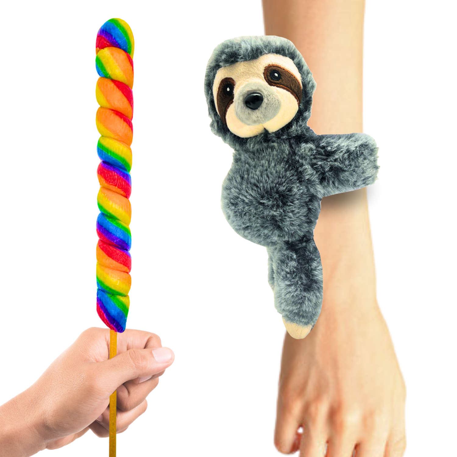 Sloth Slap Bracelet With Lollipop