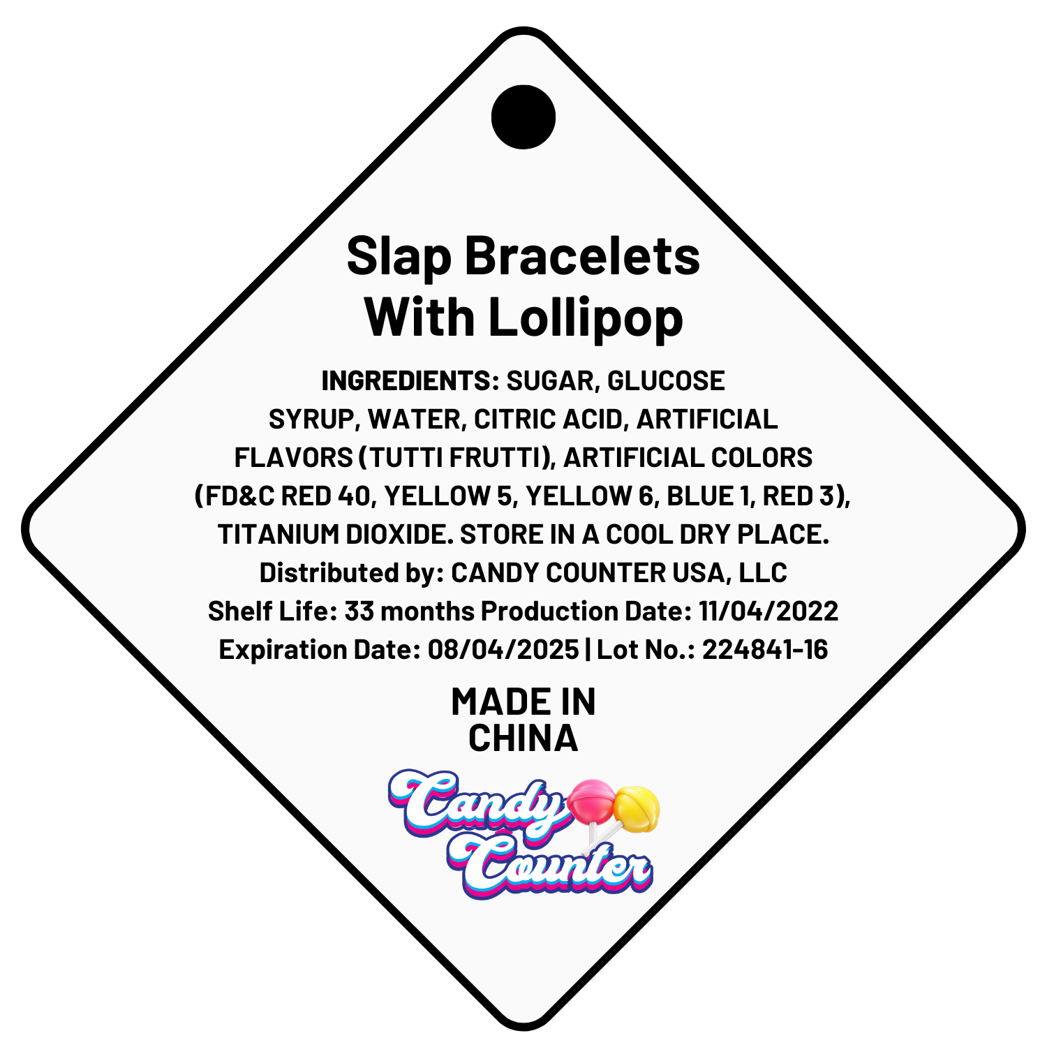Monkey Slap Bracelet With Lollipop