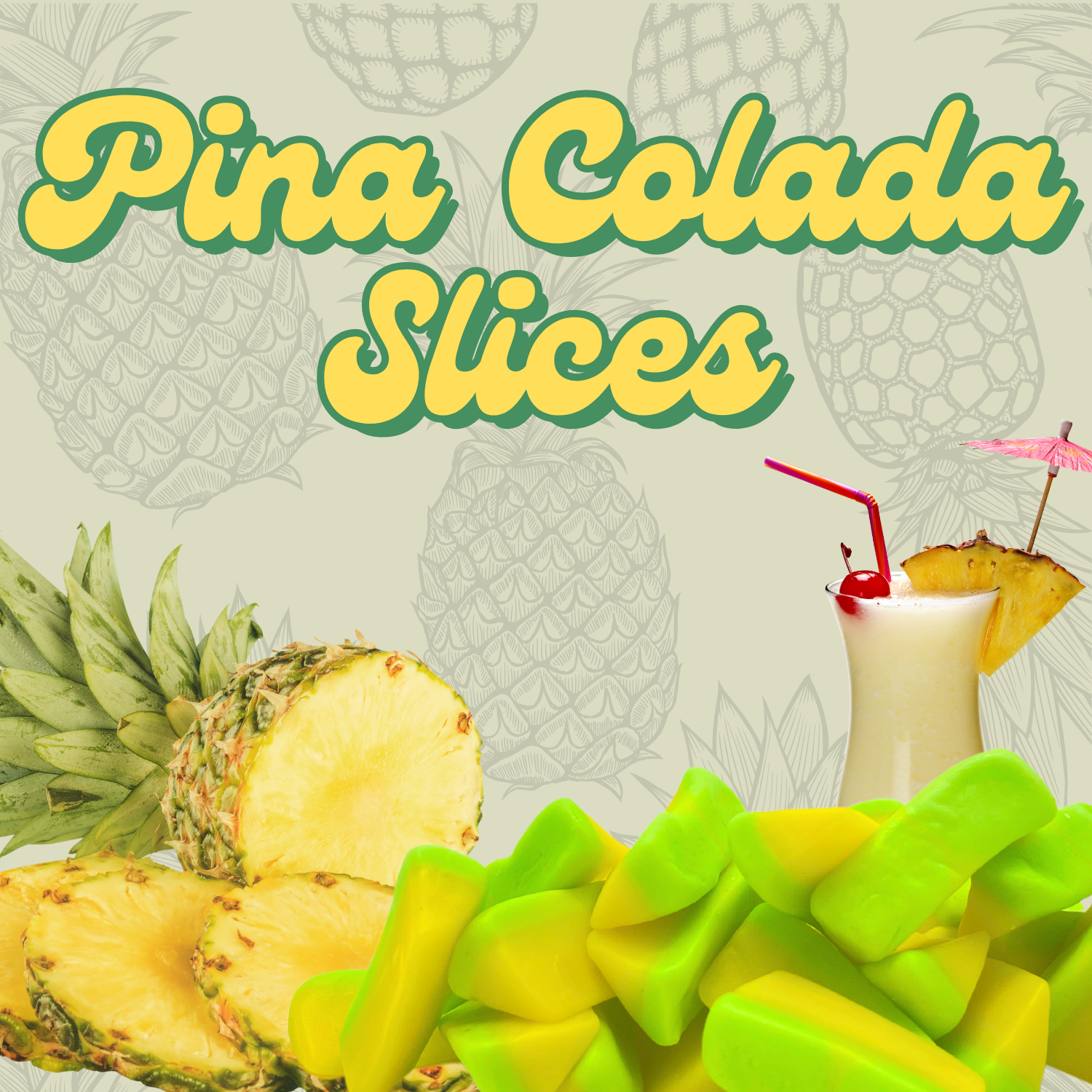 Gummy Pina Colada Slices